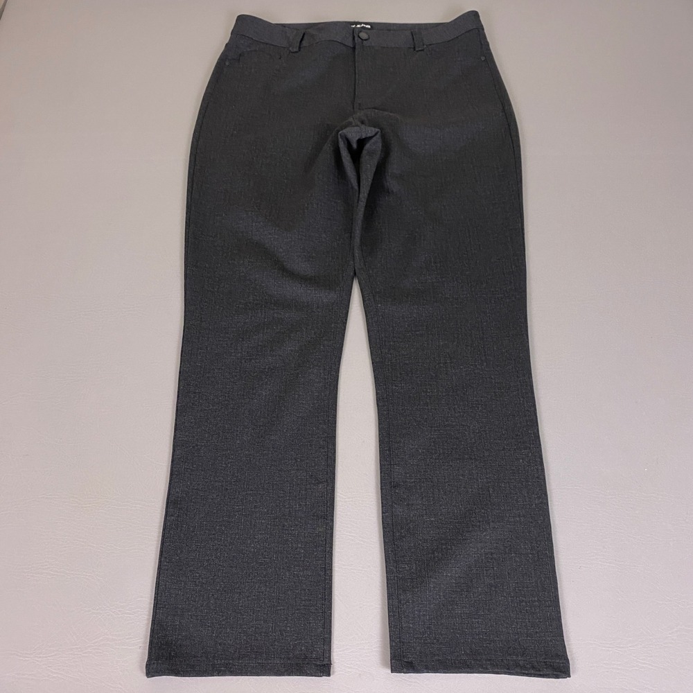 DKNY Pants Women's Size Large Gray Straight Leg Stretch Mid Rise Trouser EUC
